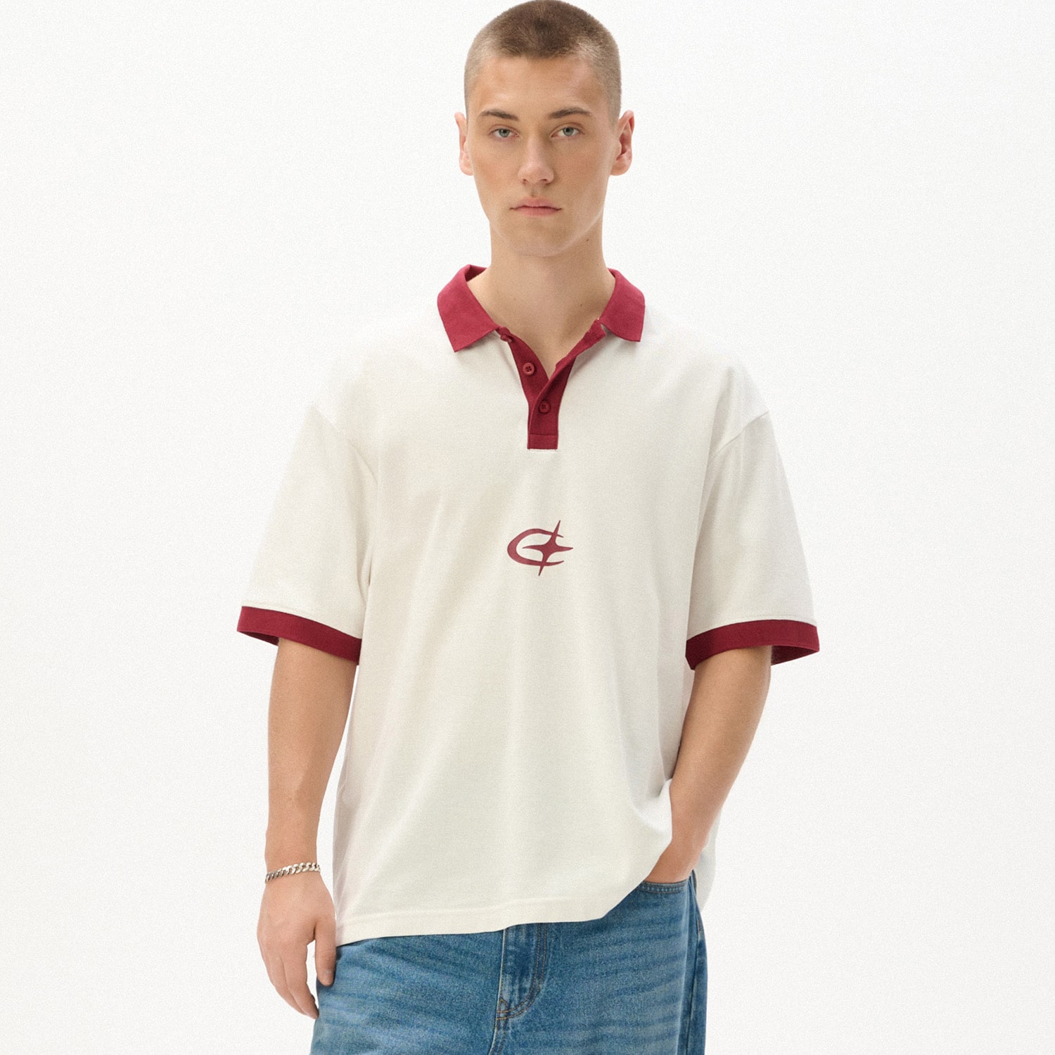 Cropp - Polo-majica s printom - boja kestena