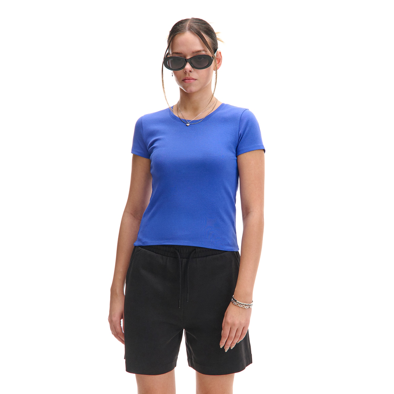 Cropp - Obična basic majica - indigo