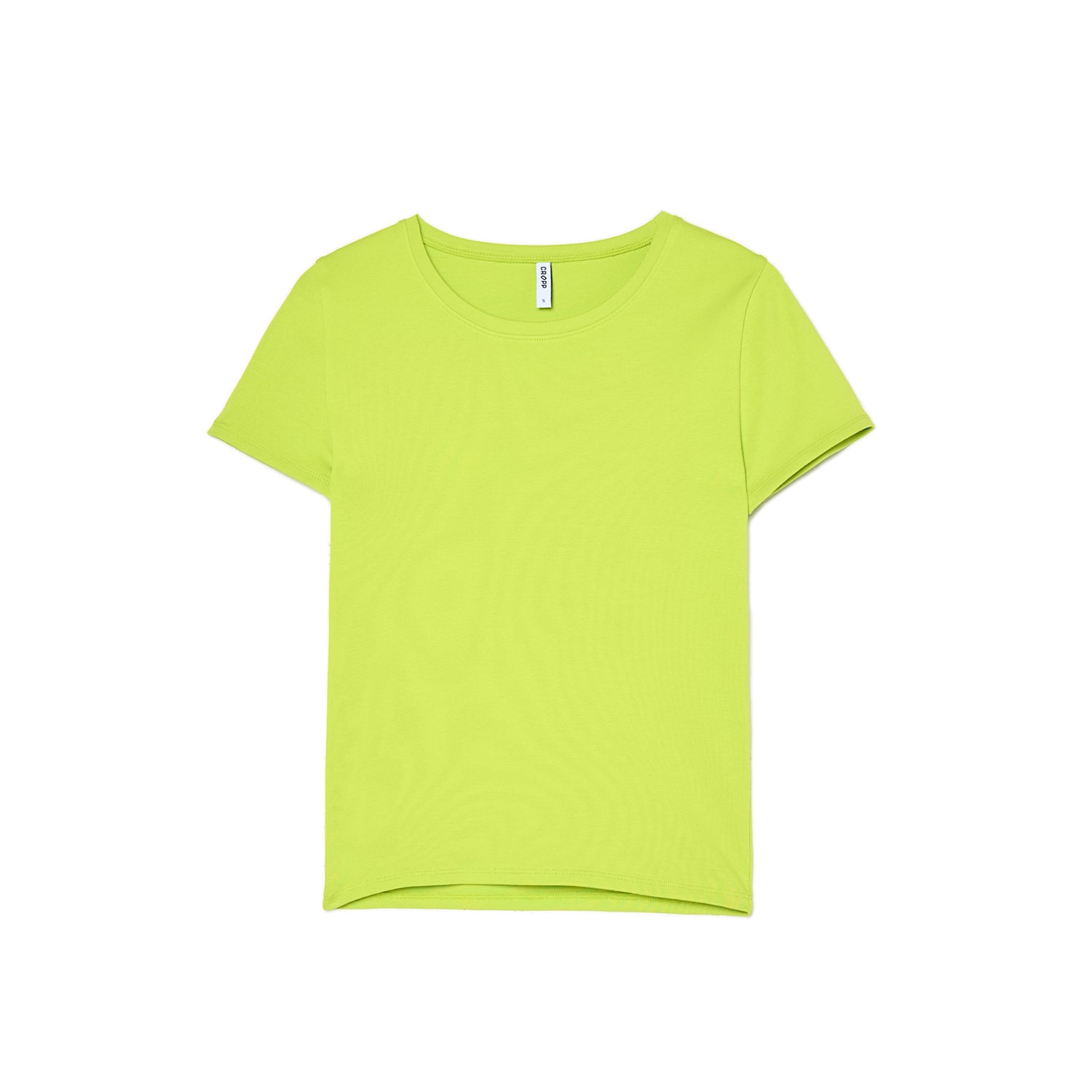 Cropp - Obična basic majica - žutozeleno