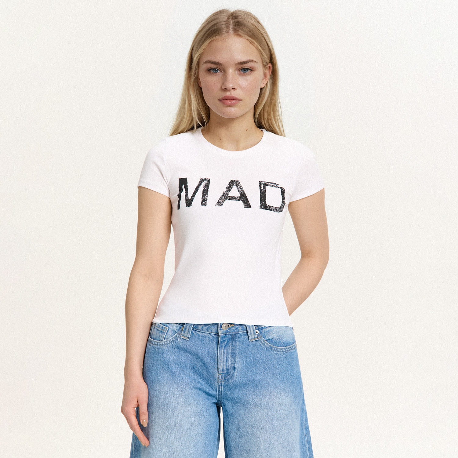 Cropp - Majica s natpisom - bijela