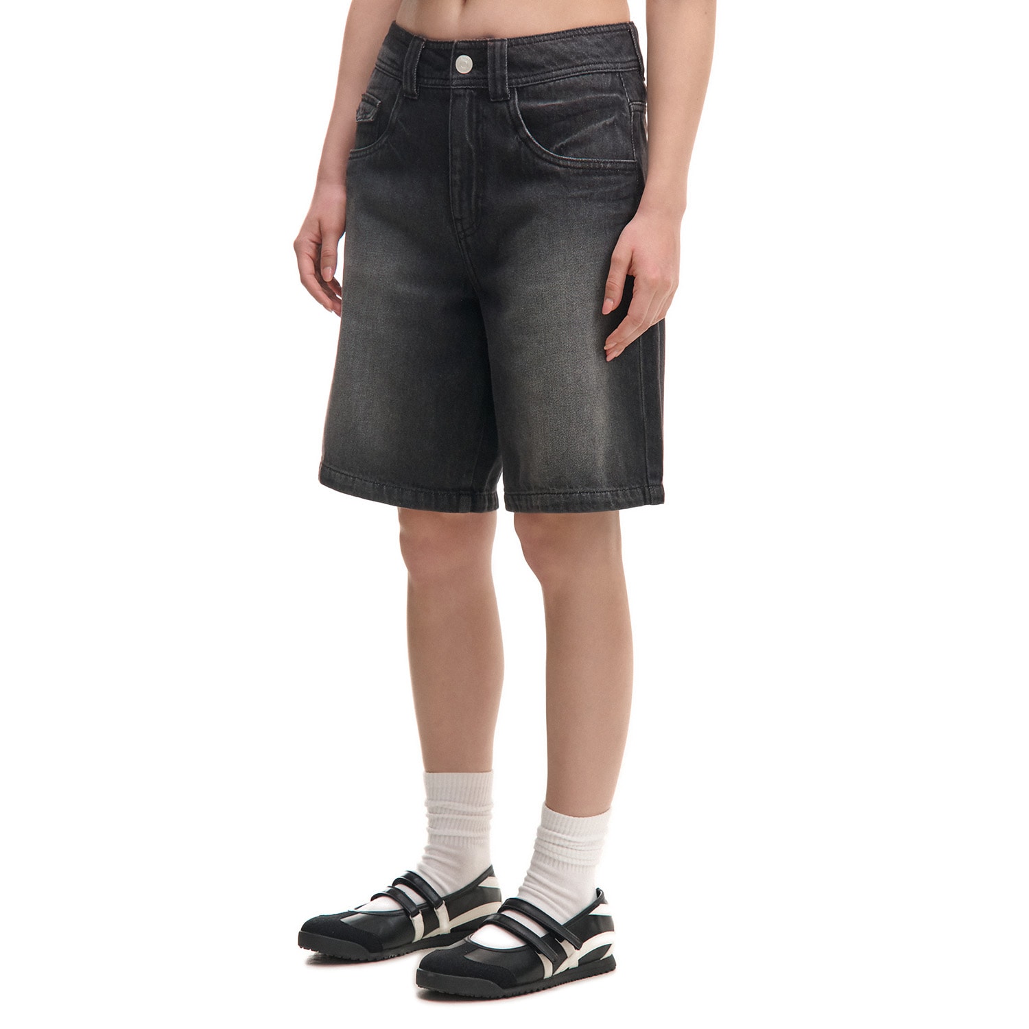 Cropp - Kratke hlače od trapera baggy - crno