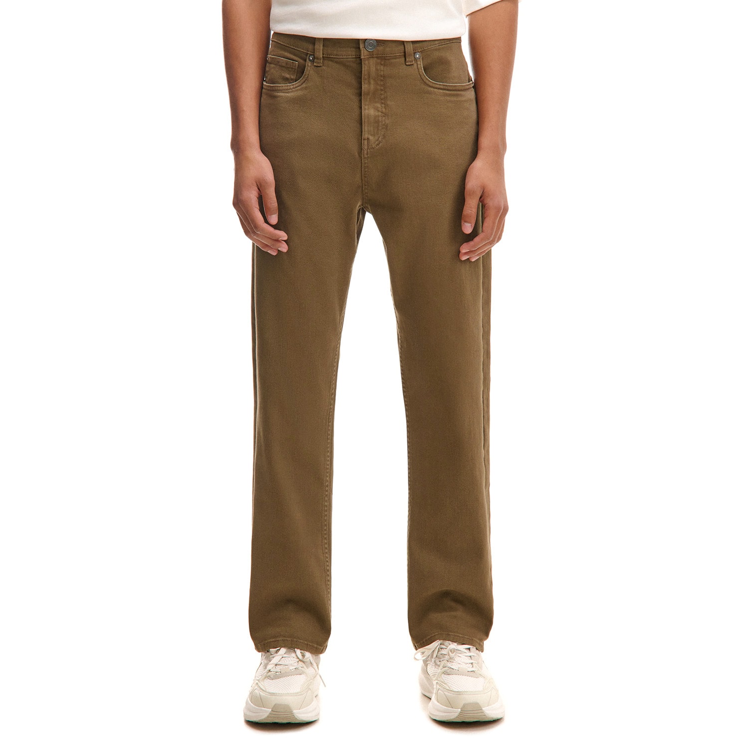 Cropp - Regular fit obične hlače - maslinasto