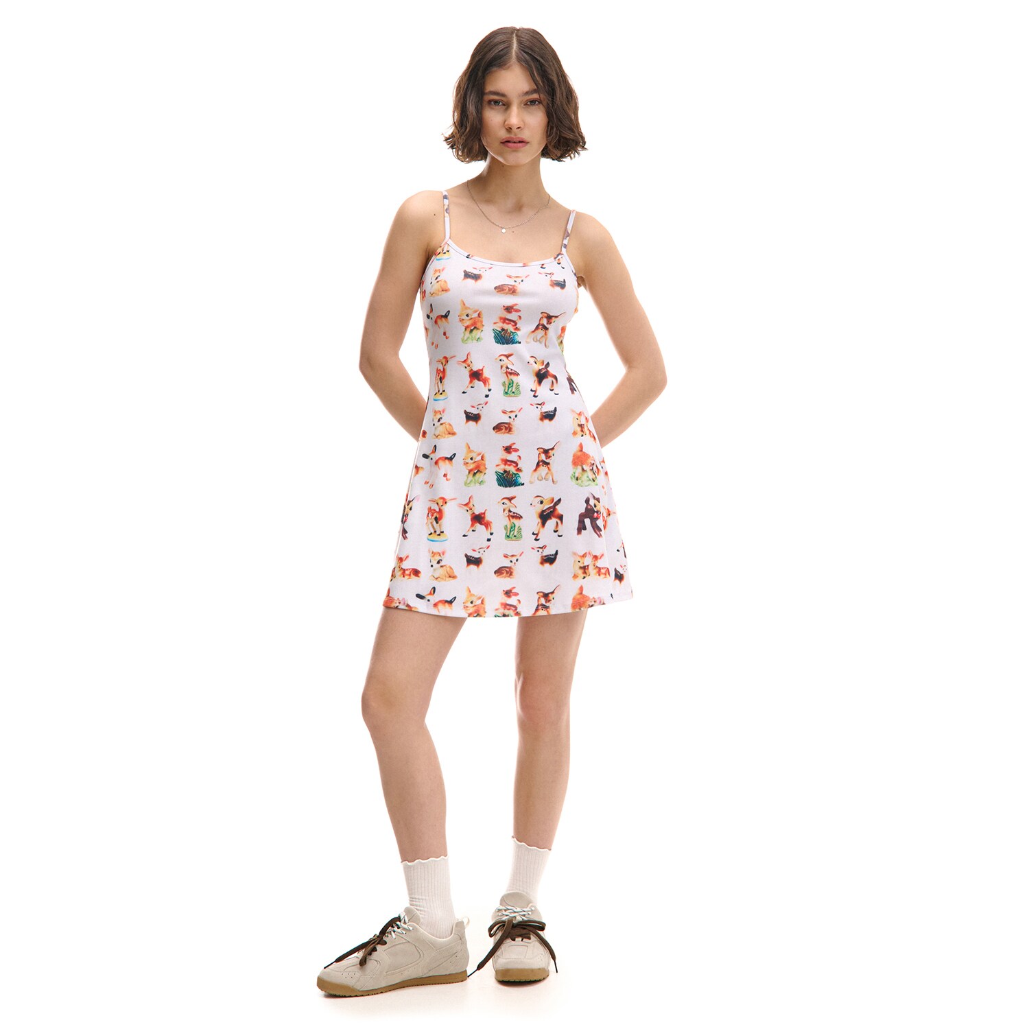 Cropp - Rebrasta mini haljina - šaren