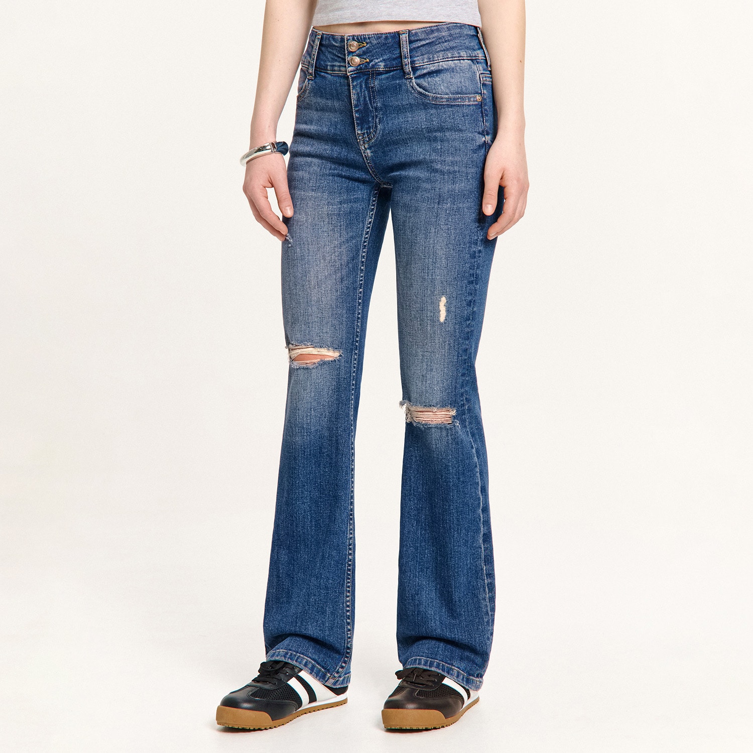 Cropp - Traperice bootcut - mornarsko plava