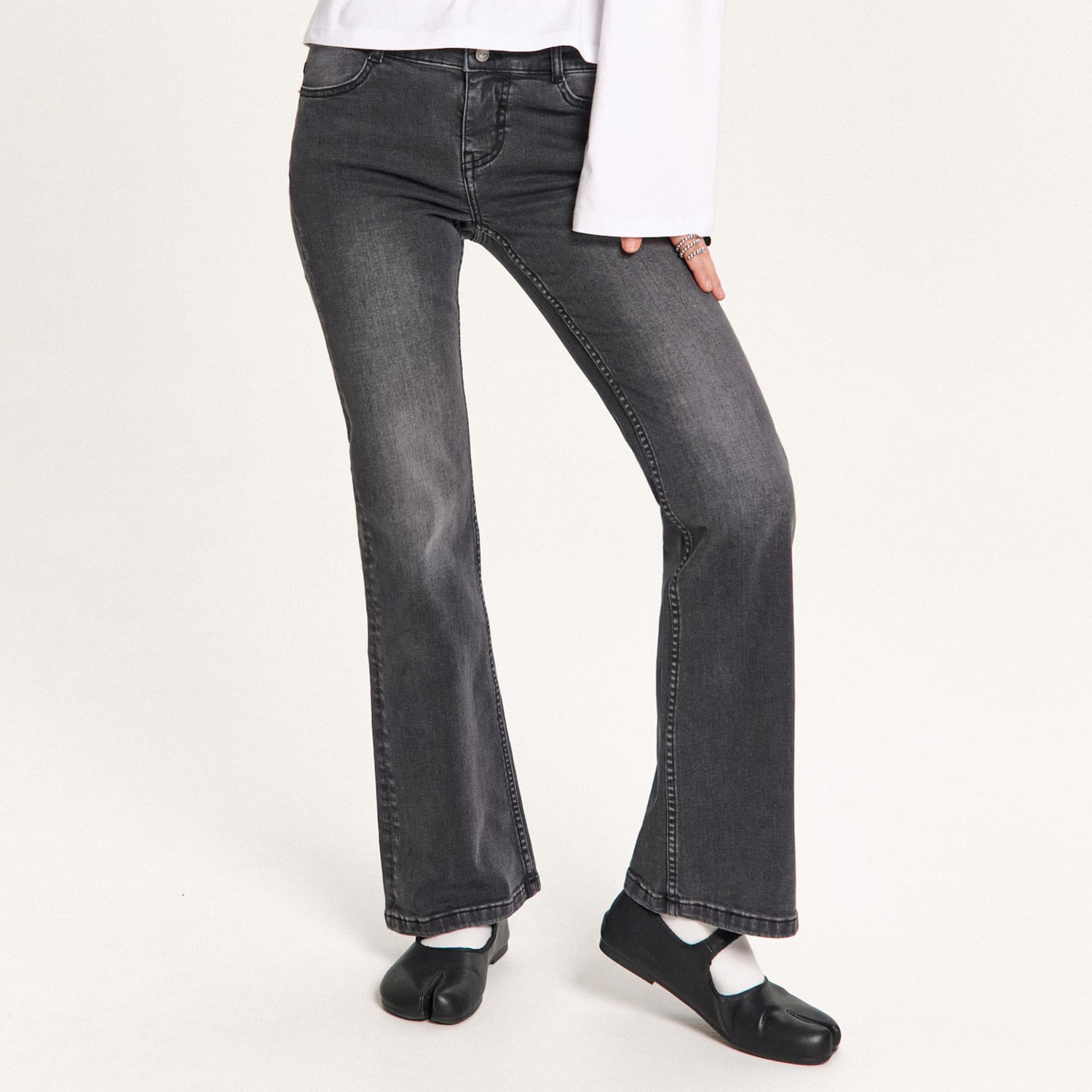 Cropp - Traperice bootcut - crno