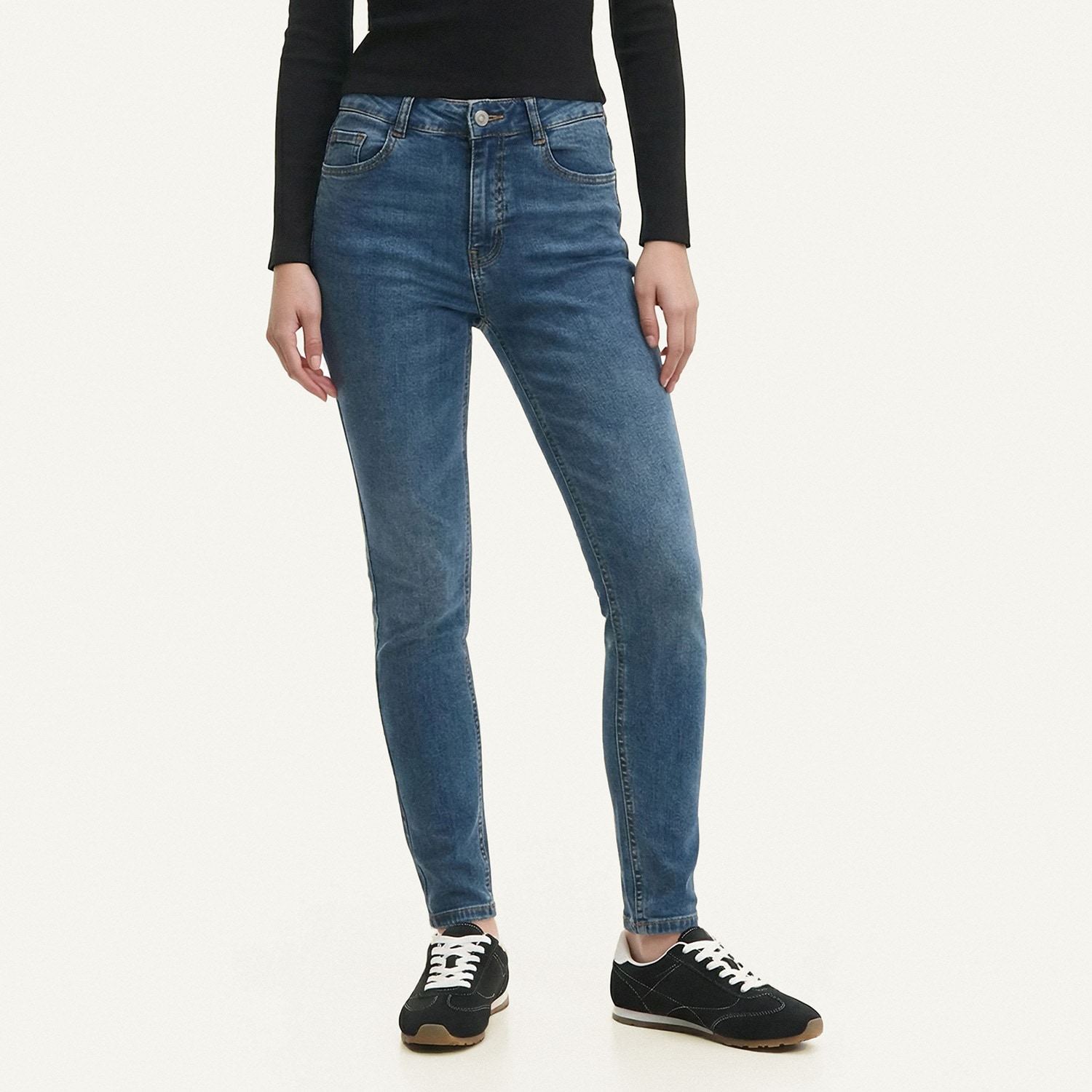 Cropp - Skinny traperice ispranog izgleda - plavo