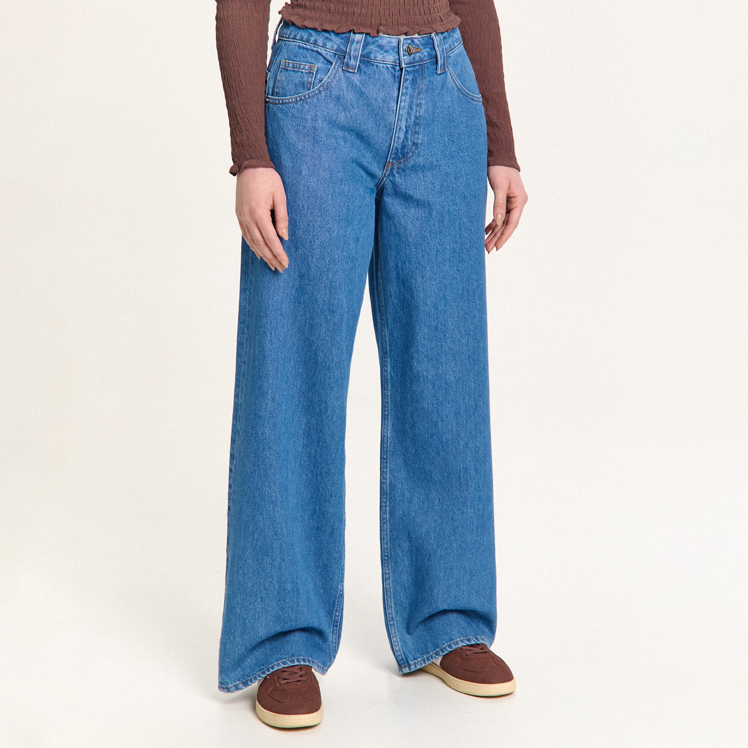 Cropp - Traperice baggy - plavo