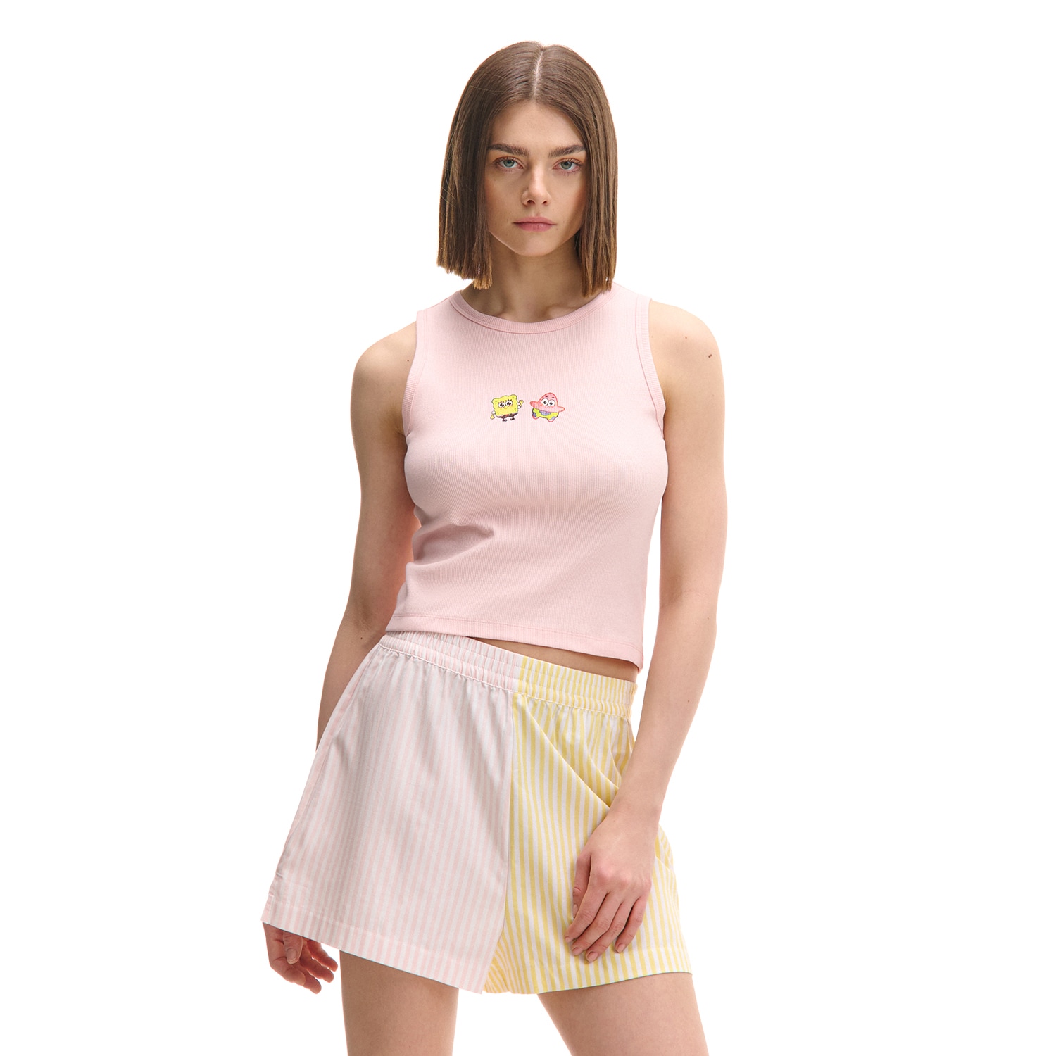 Cropp - Komplet dvodijelne pidžame SpongeBob - pastelnoružičasto