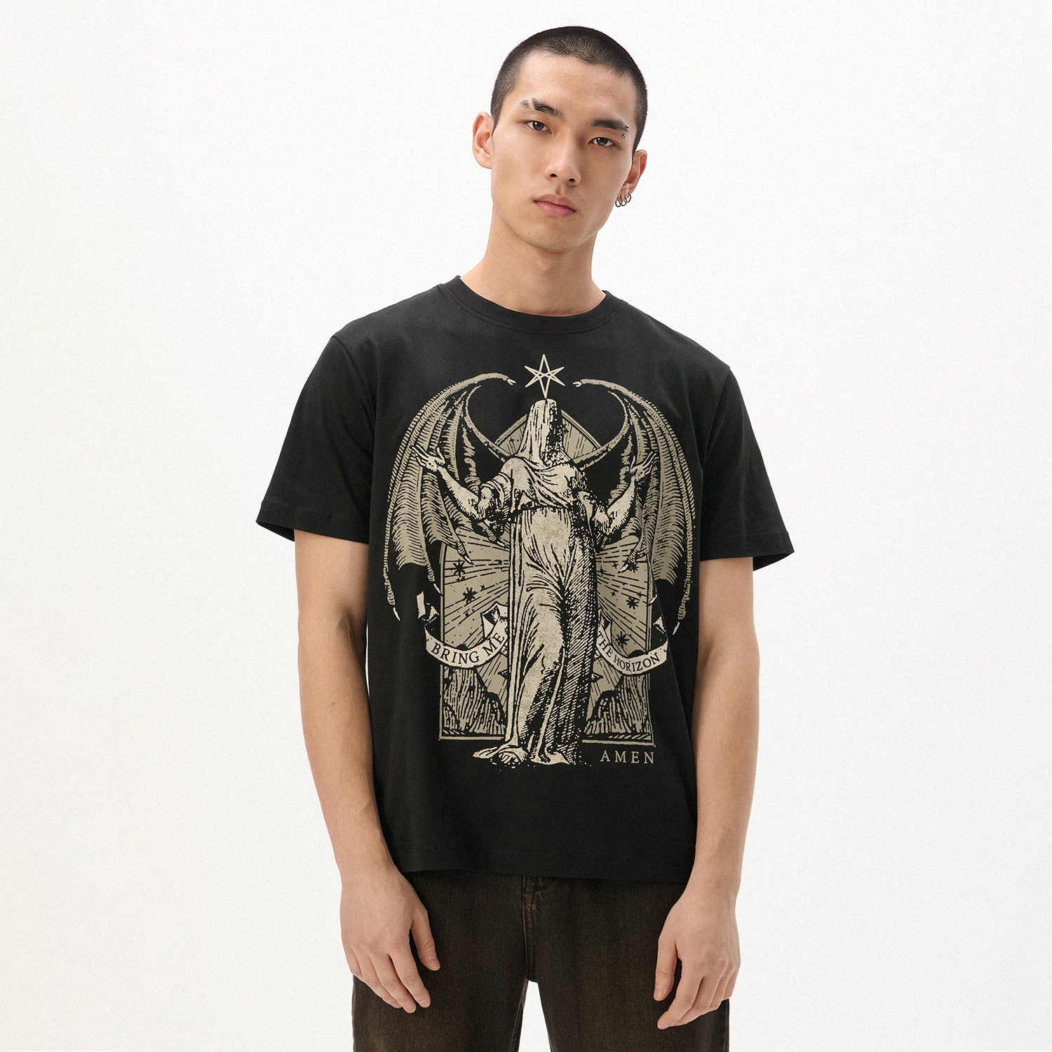 Cropp - Crna majica s printom Bring Me The Horizon - crno