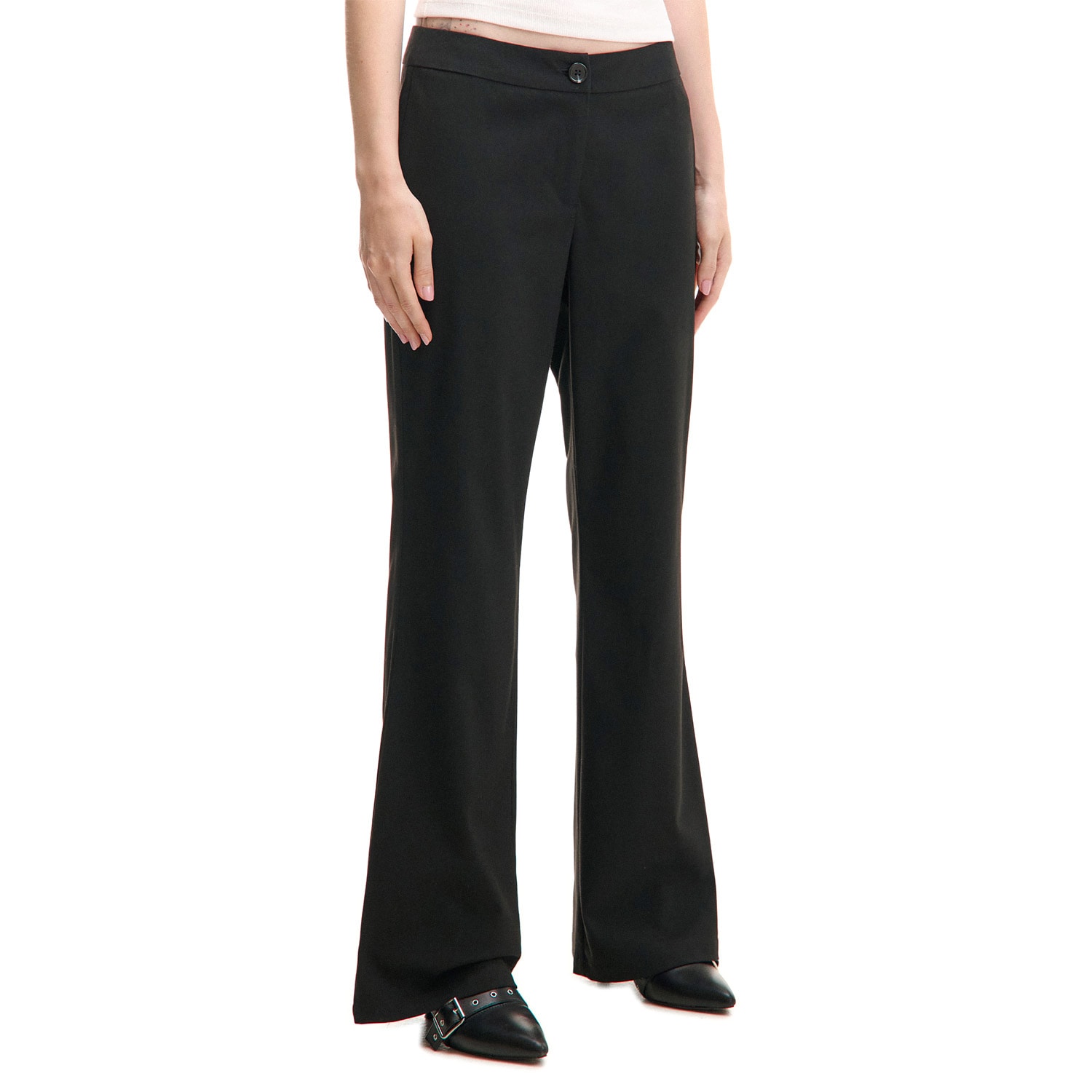 Cropp - Straight fit hlače - crno