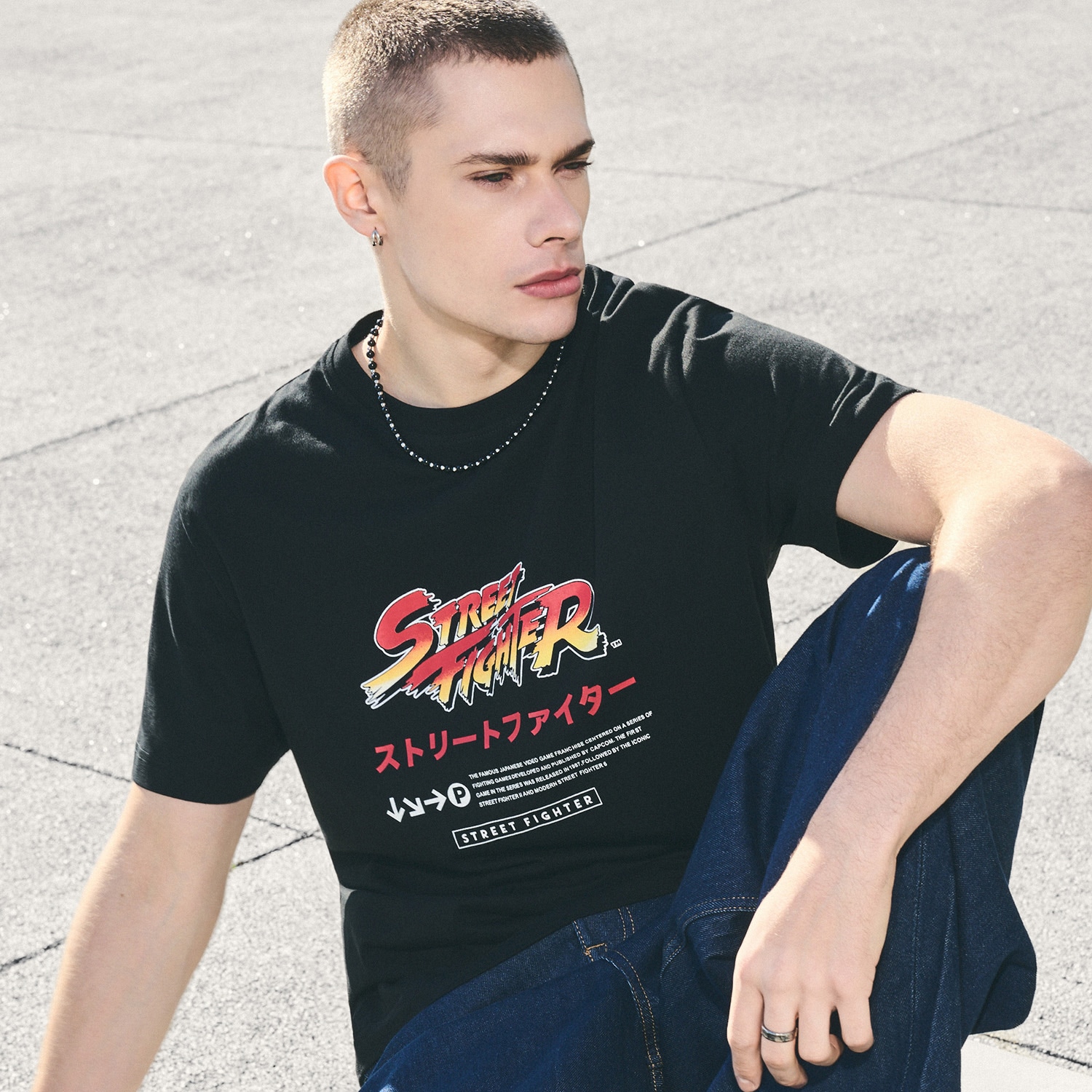 Cropp - Crna majica s printom Street Fighter - crno