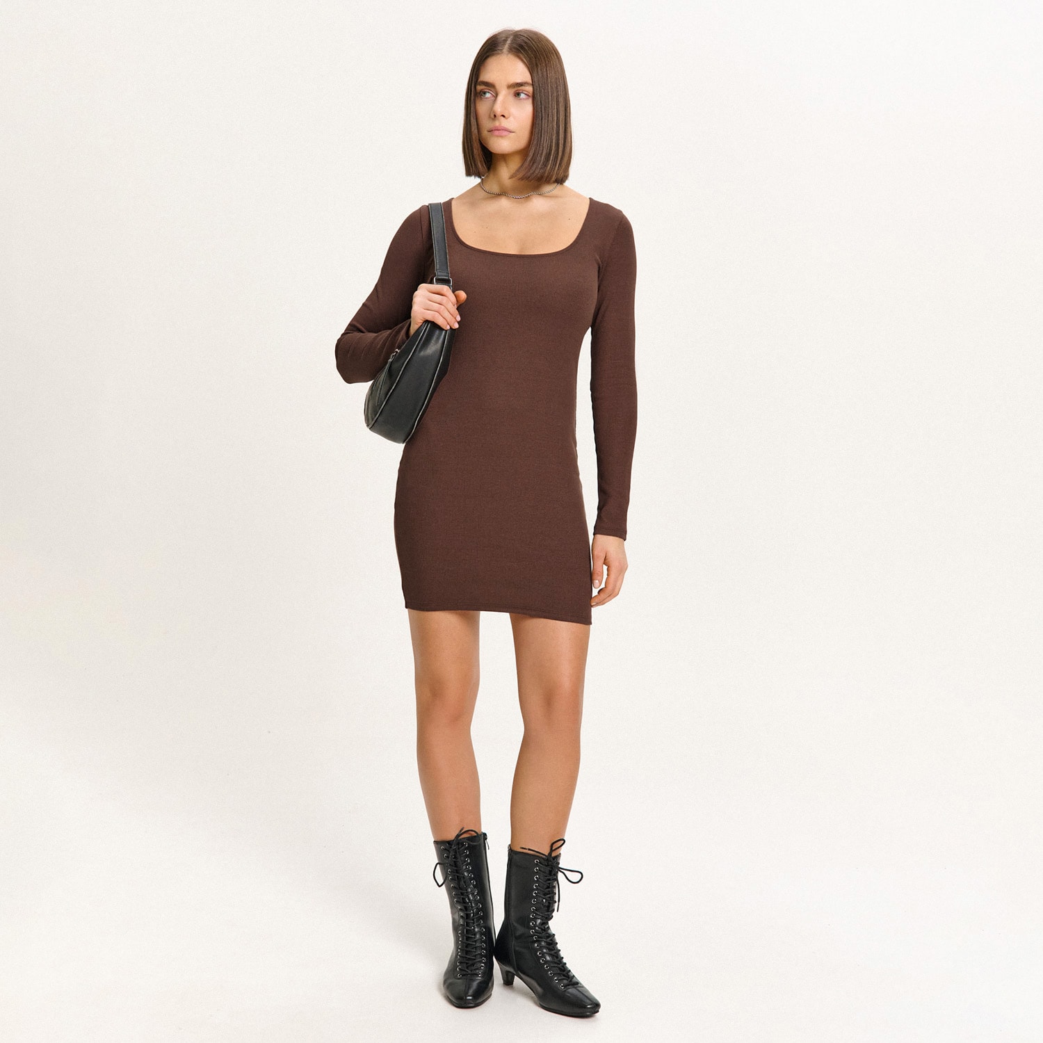 Cropp - Mini haljina - smeđi