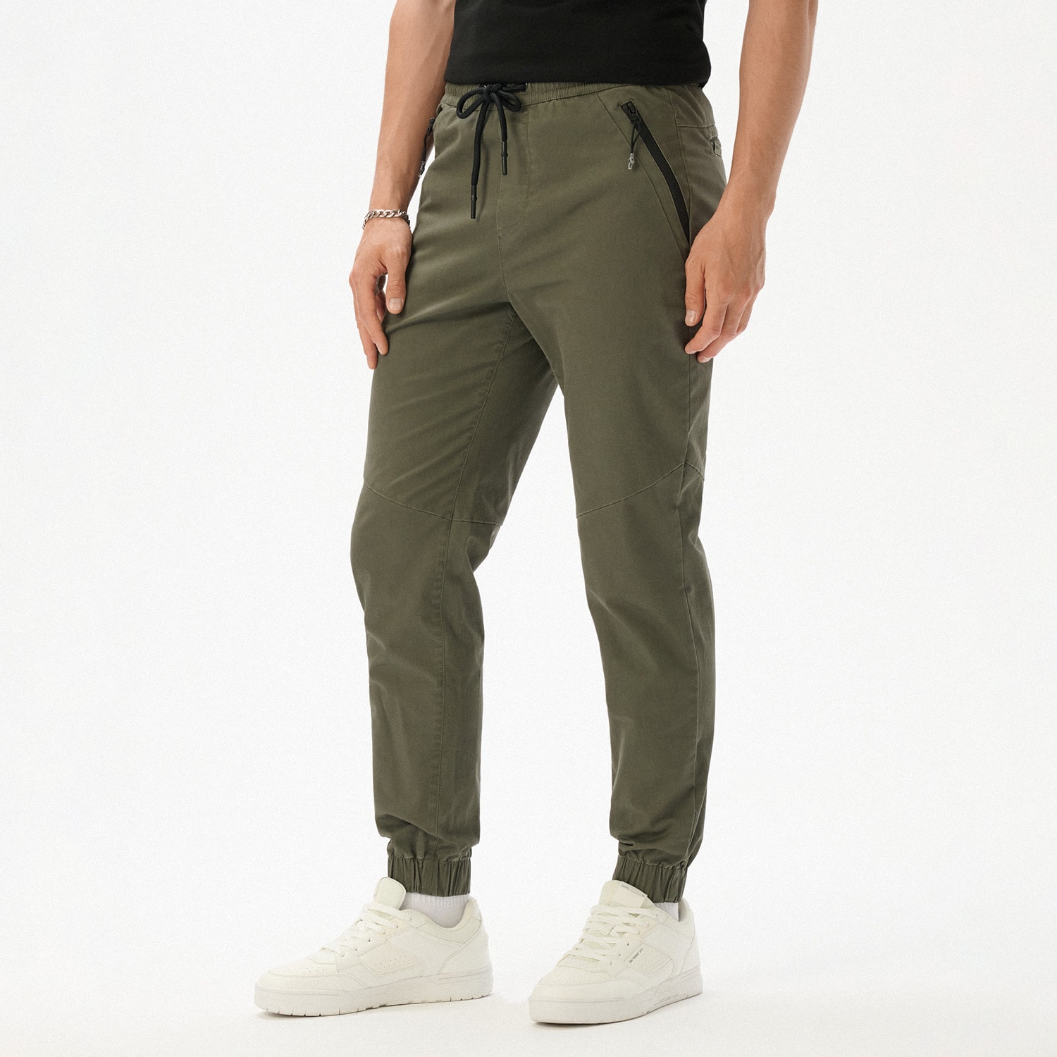Cropp - Jogger hlače - maslinasto
