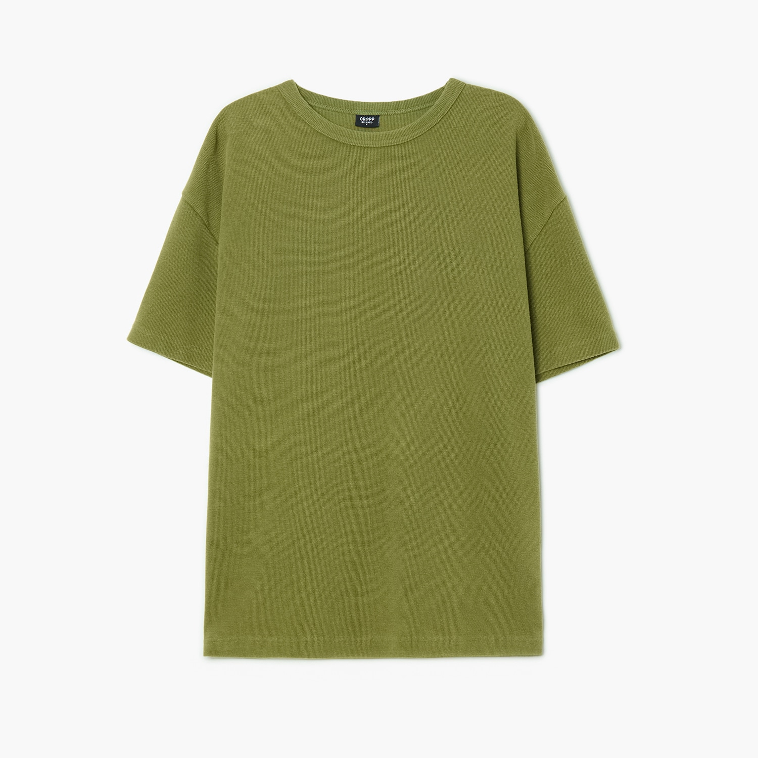 Cropp - Majica basic - maslinasto