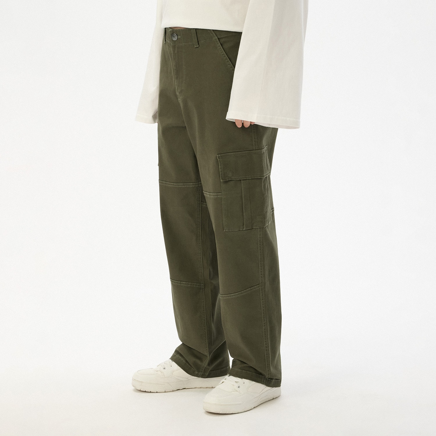 Cropp - Baggy hlače - maslinasto