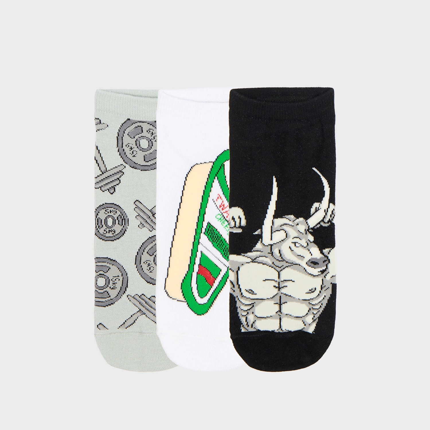 Cropp - 3-paket čarapa - tamnosivo