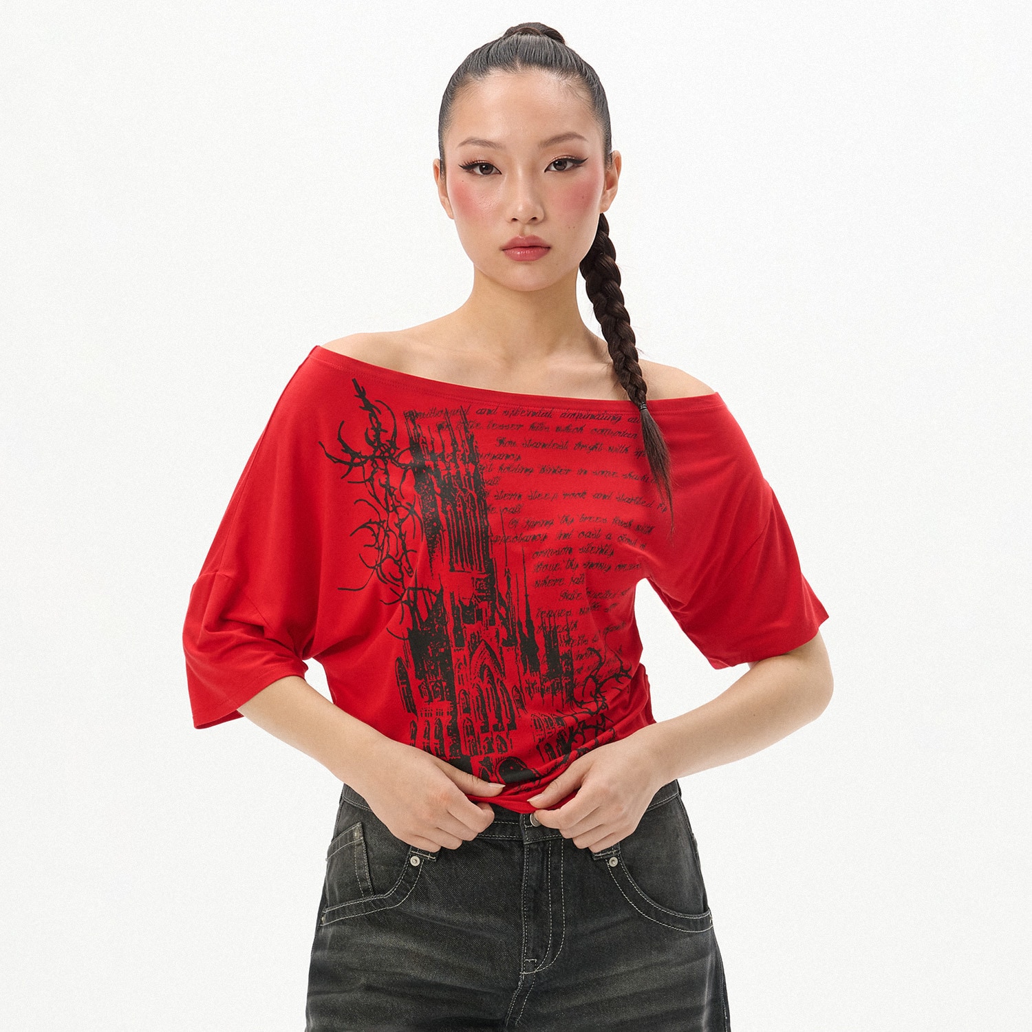 Cropp - Asimetrična bluza - crvena