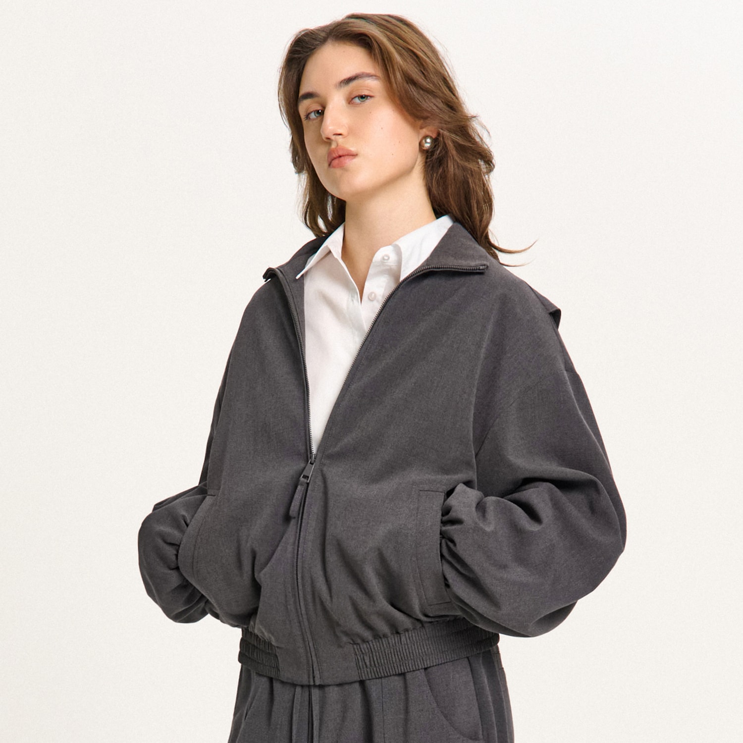 Cropp - Bomber jakna - tamnosivo