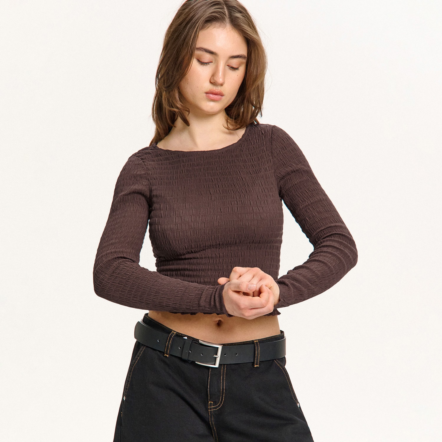 Cropp - Viskozna bluza - smeđi