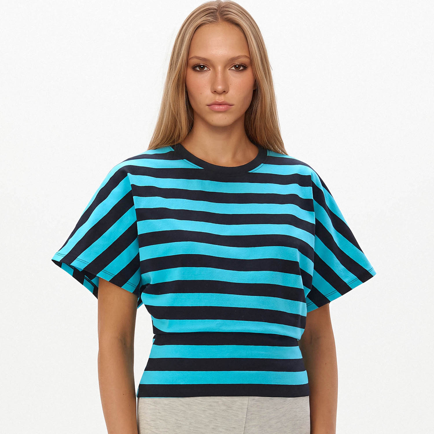 Cropp - Prugasta bluza - tirkiz