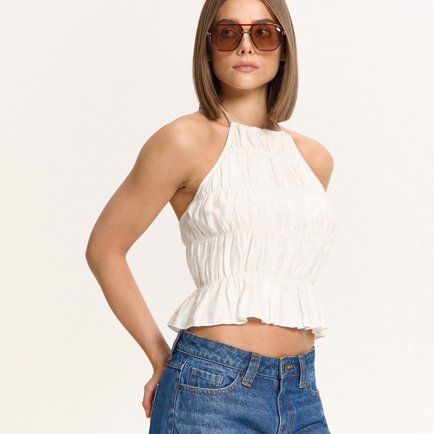 Cropp - Top na vezanje - bijela