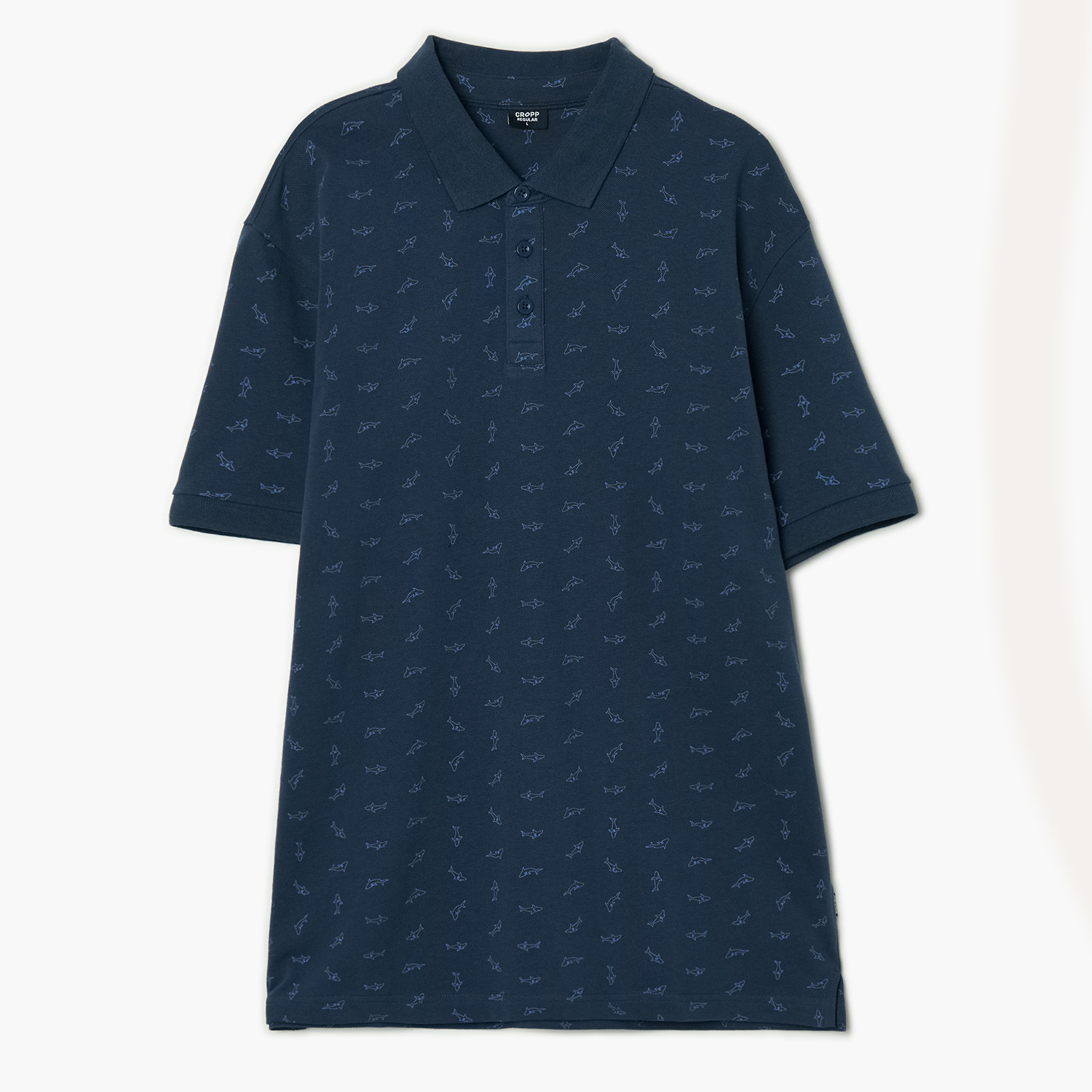 Cropp - Polo-majica s printom - mornarsko plava