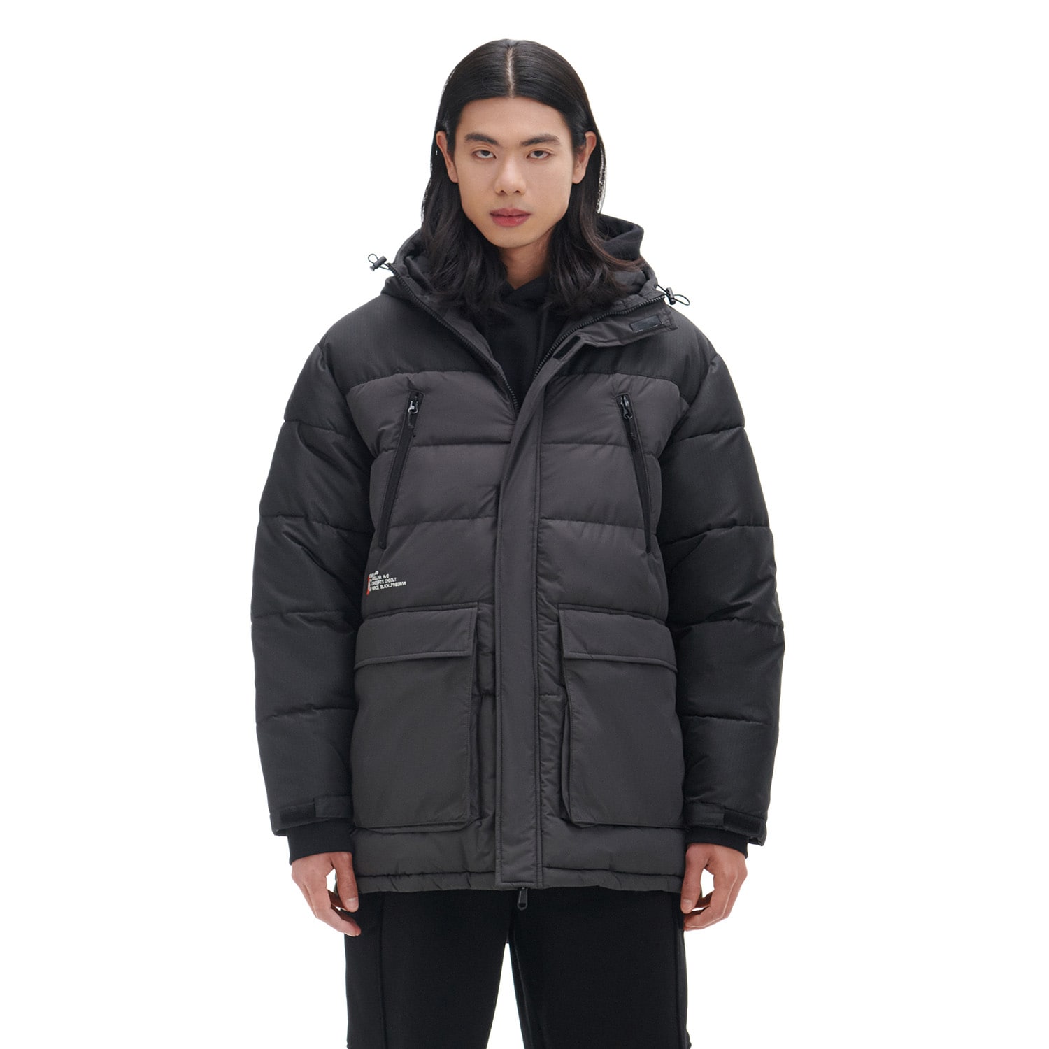 Cropp - Steppelt kapucnis kabát - sötétszürke akciós termékkép 1