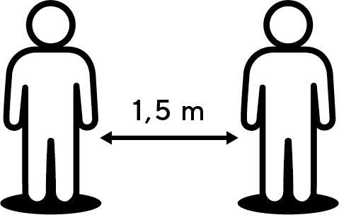 zachowanie odstępu 1,5 metra