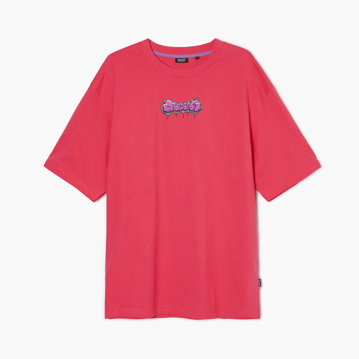 Levně Cropp - Růžové tričko s potiskem - Růžová