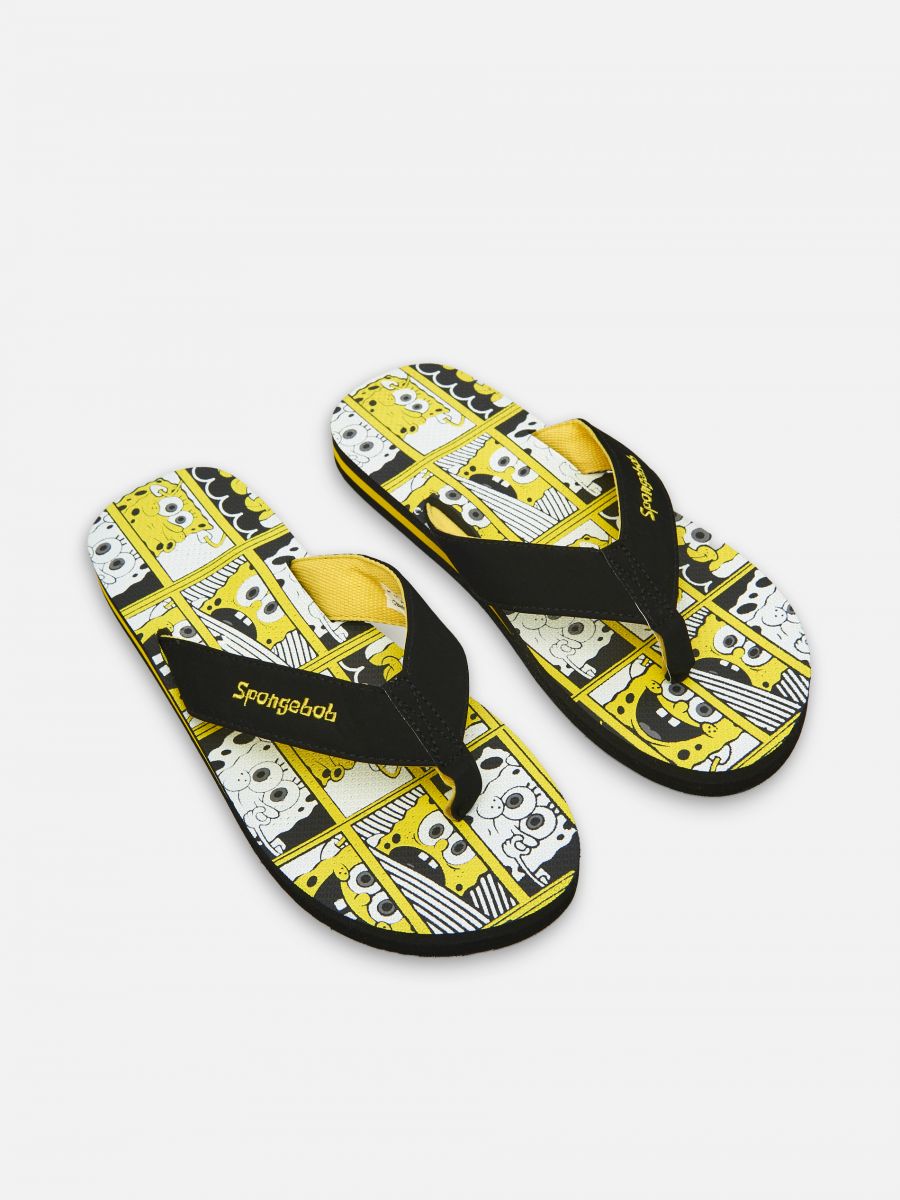 mens yellow flip flops