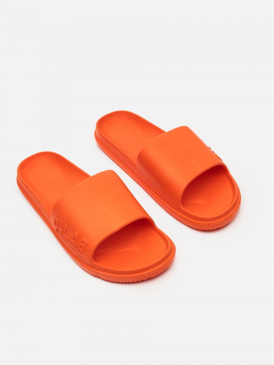 orange strappy sandals