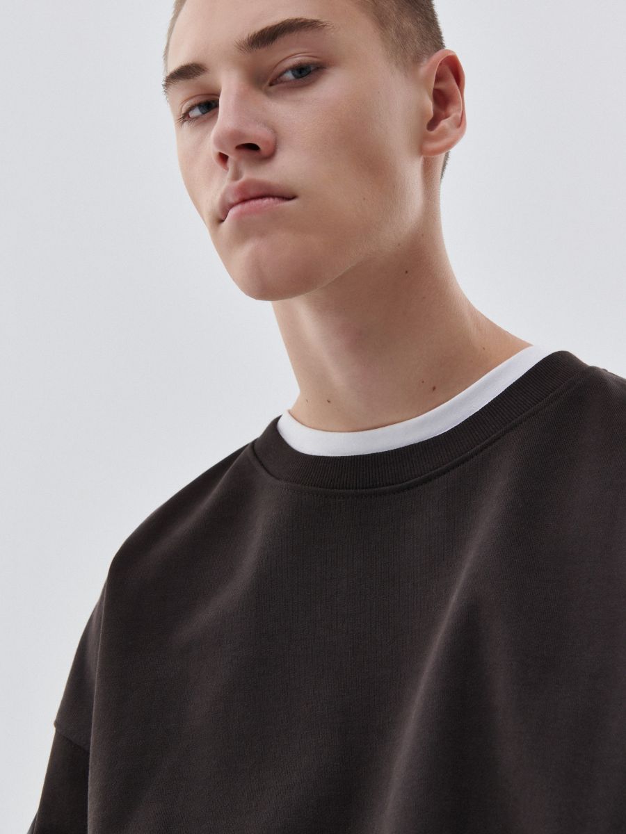 dark brown sweatshirt