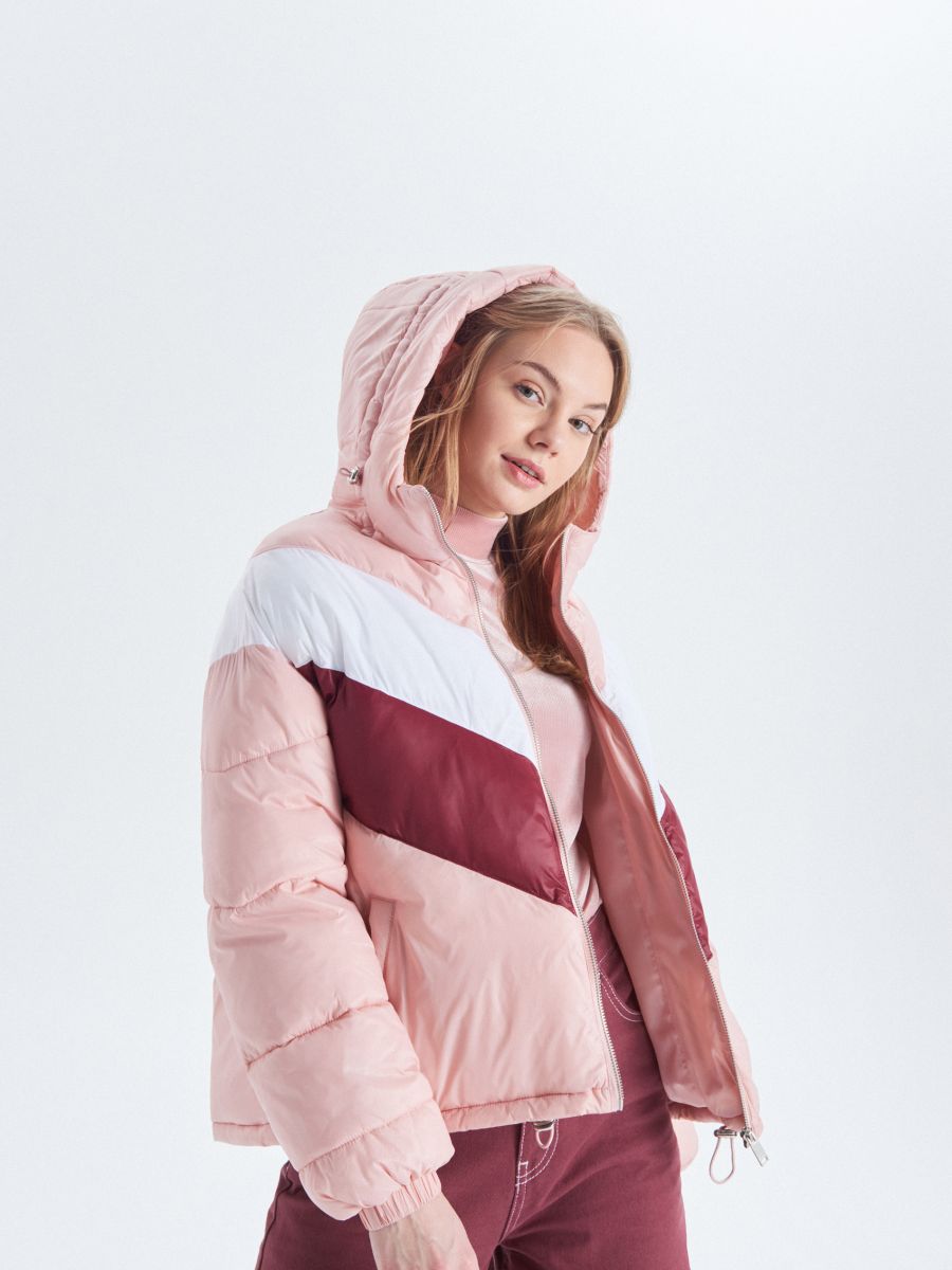 uo chevron cropped puffer jacket