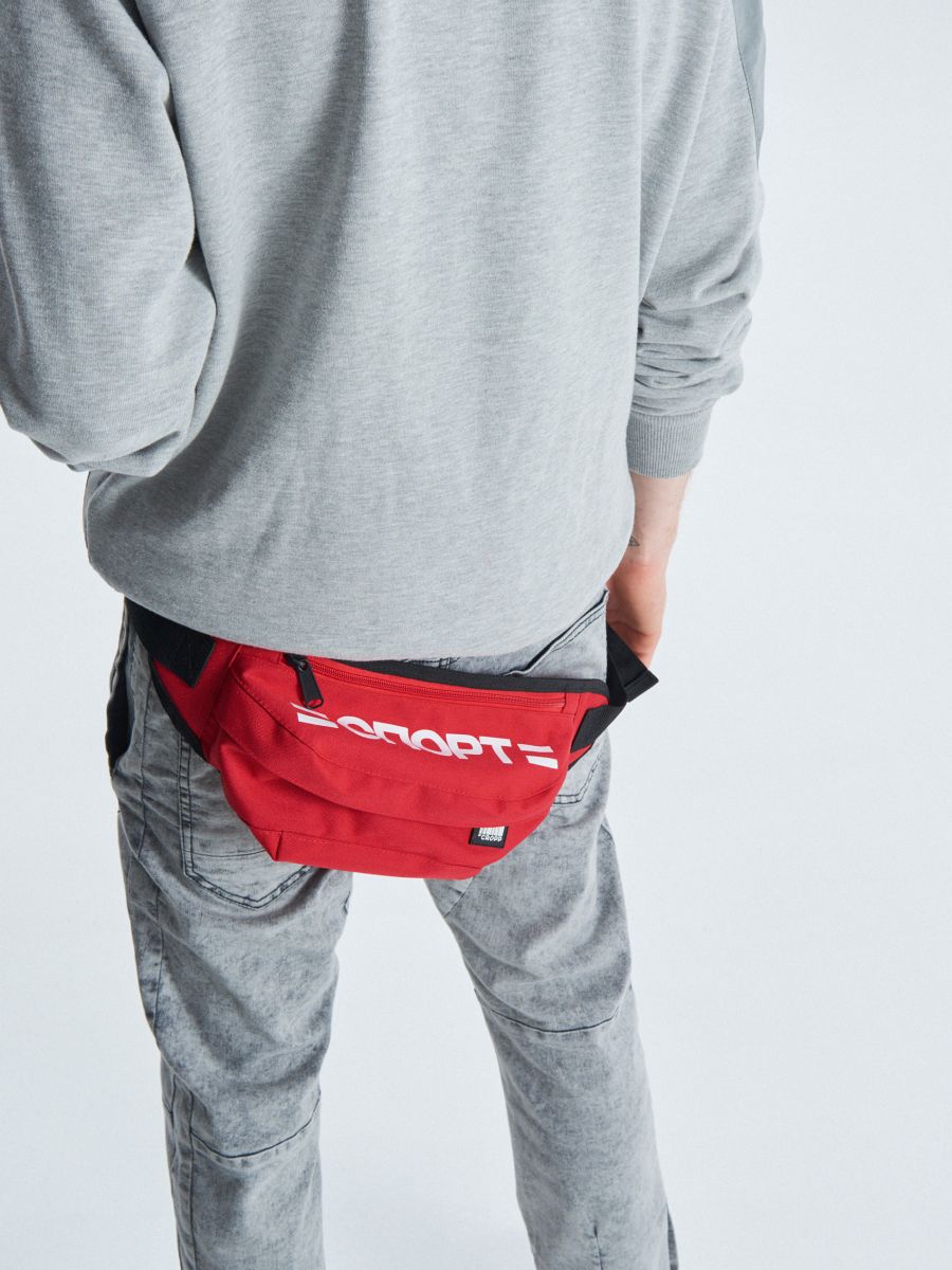 red bum bag
