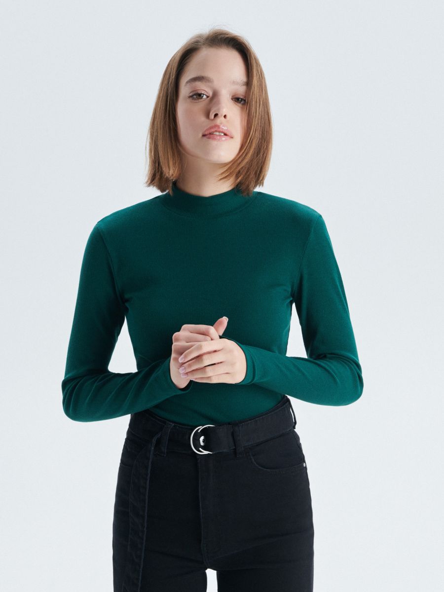 Plain turtleneck top, CROPP, VT797-87X