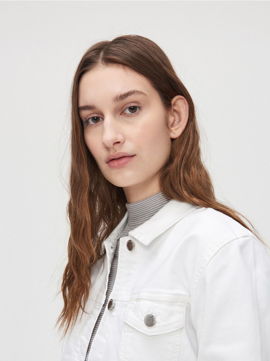 mango white denim jacket