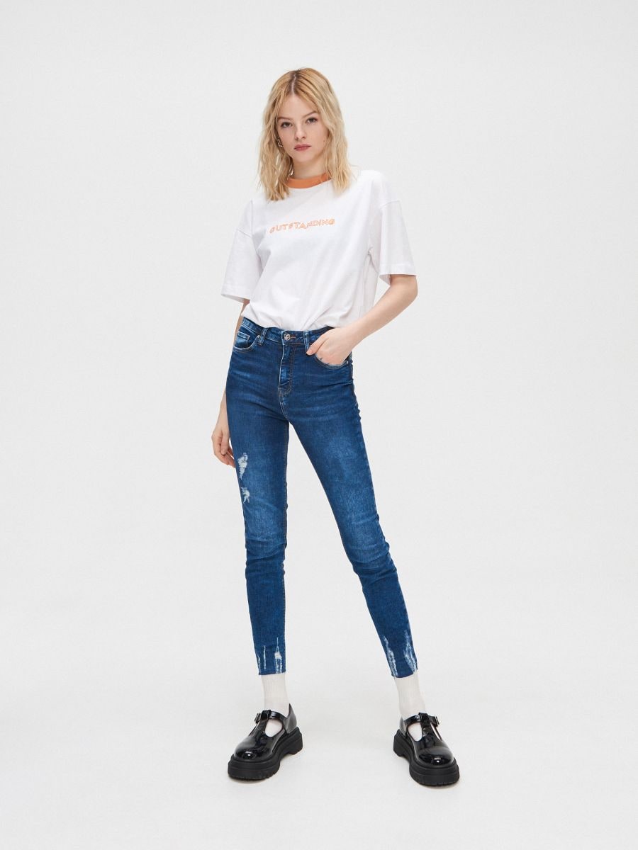 Distressed push up jeans, CROPP, XO402-55J