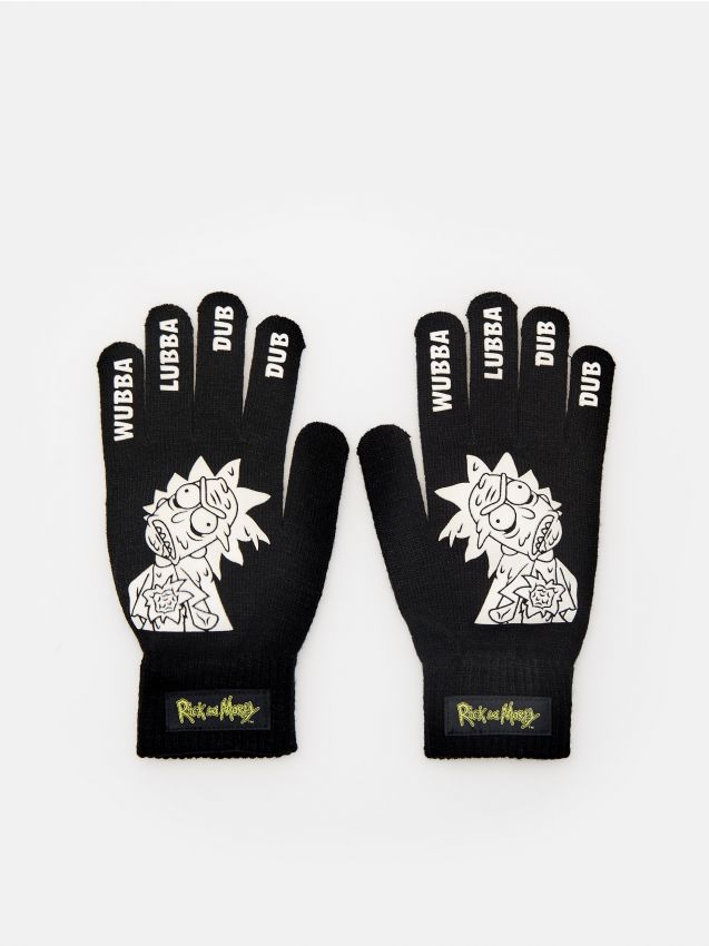 Rękawiczki Rick and Morty - czarny - 1278A-99X - CROPP