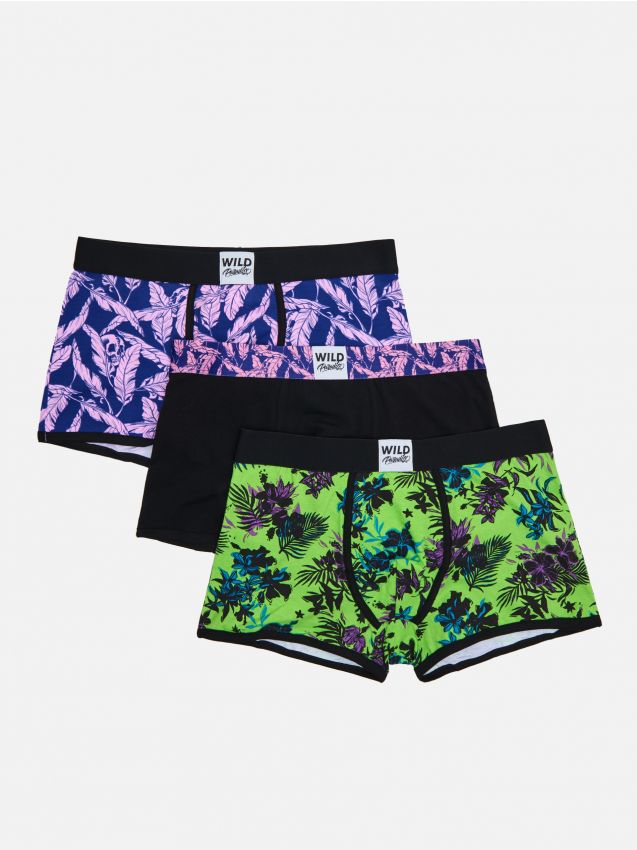 3 pack bokserek z kolorowym nadrukiem - purpurowy - 607ZV-45X - CROPP