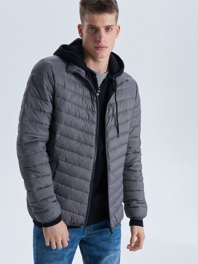 Quilted jacket - grey - UM422-09M - CROPP