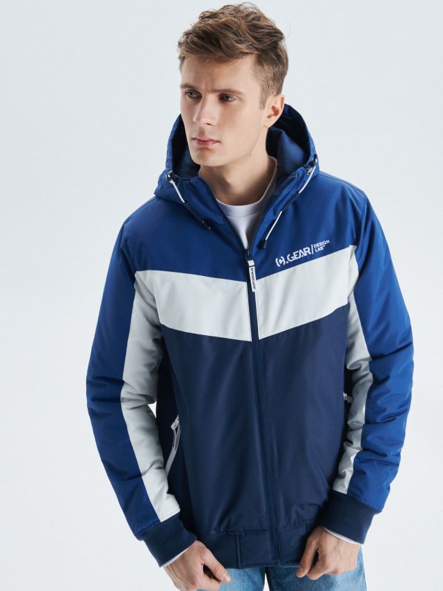 Warm hooded jacket - navy - UQ501-59X - CROPP