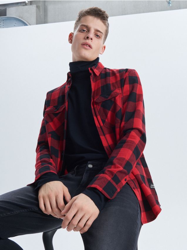 Check shirt - red - UW628-33X - CROPP