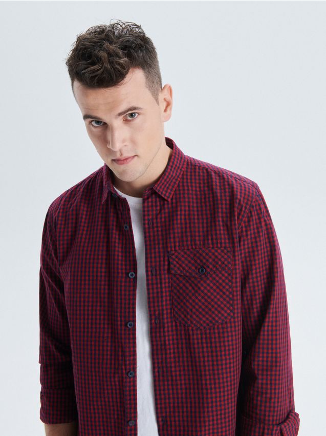 Fine checked shirt - brown - UW632-83X - CROPP