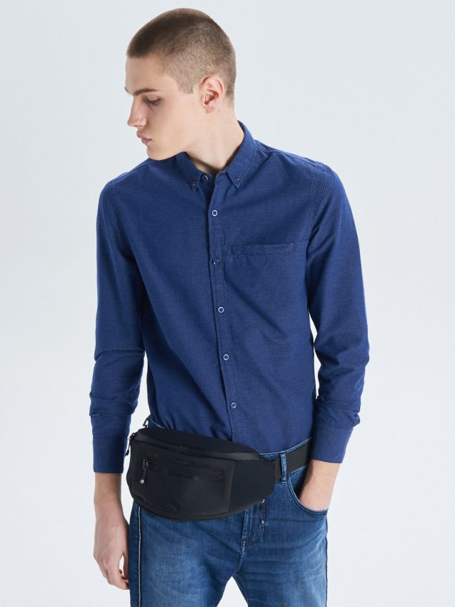 Slim cut shirt - navy - UW638-59X - CROPP