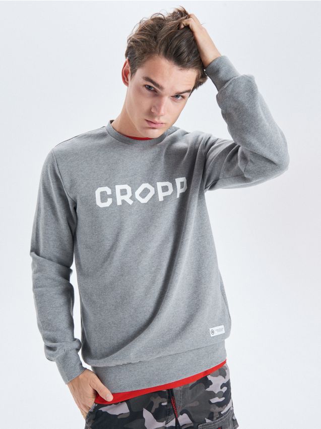 Basic sweatshirt - grey - UW703-09M - CROPP
