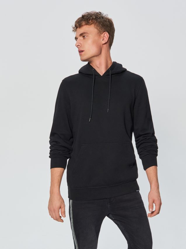 Plain hoodie - black - UW704-99X - CROPP