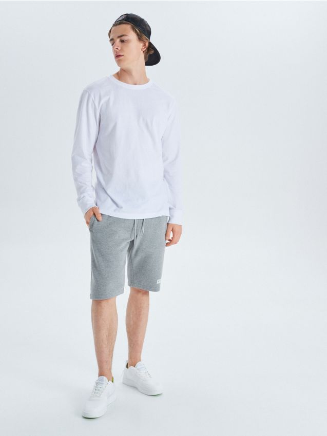 Short tracksuit bottoms - grey - UW709-09M - CROPP