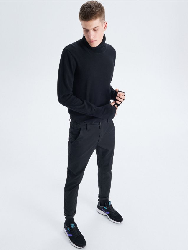 Chino trousers - black - UW712-99X - CROPP
