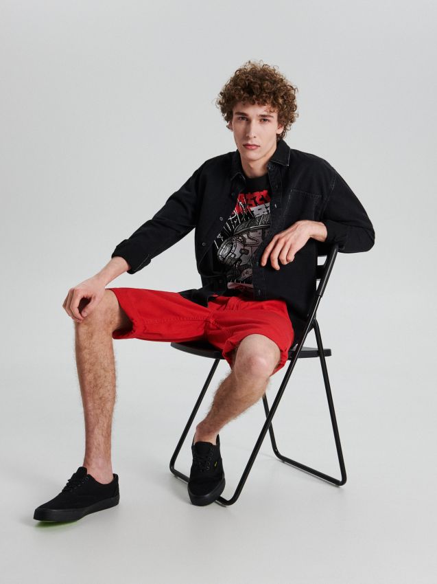 Plain shorts - red - UW722-33X - CROPP