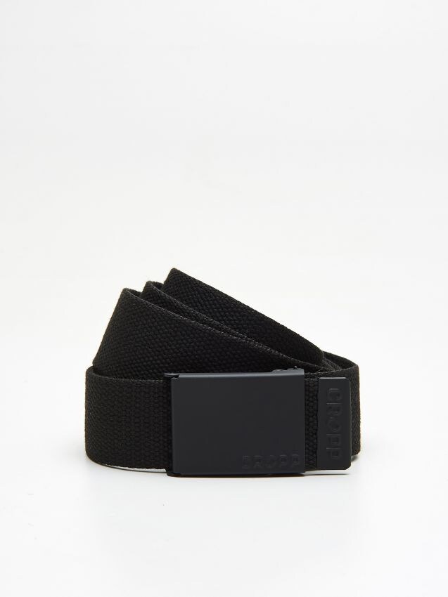 Webbing belt with metal buckle - black - UY649-99X - CROPP